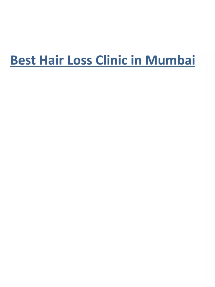 best hair loss clinic in mumbai