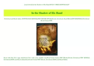 [read ebook] In the Shadow of His Hand #P.D.F. FREE DOWNLOAD^