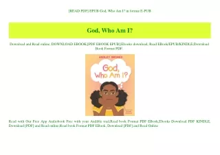 [READ PDF] EPUB God  Who Am I in format E-PUB