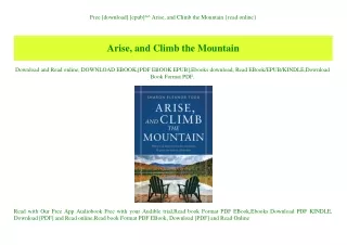 Free [download] [epub]^^ Arise  and Climb the Mountain {read online}