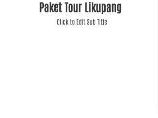 Paket Tour Likupang