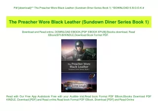 Pdf [download]^^ The Preacher Wore Black Leather (Sundown Diner Series Book 1) ^DOWNLOAD E.B.O.O.K.#