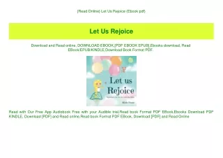 {Read Online} Let Us Rejoice (Ebook pdf)