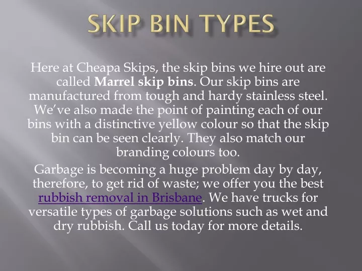 skip bin types