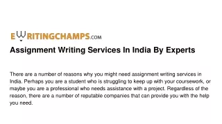 assignment writing services in india by experts