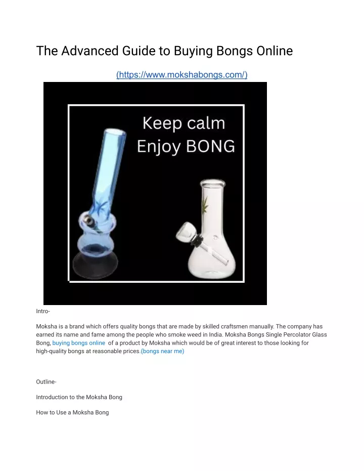 the advanced guide to buying bongs online