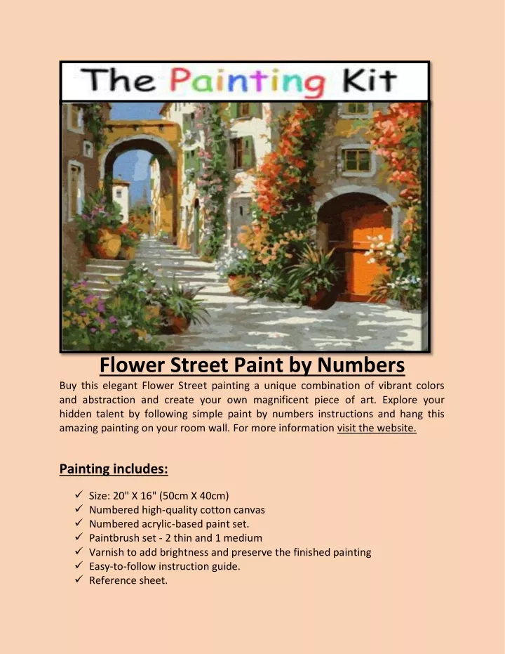flower street paint by numbers buy this elegant