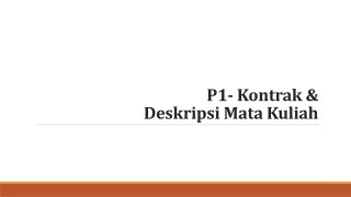 PS1 Kontrak & Deskripsi Mata Kulia MK Teknologi Informasi Pemerinatahan