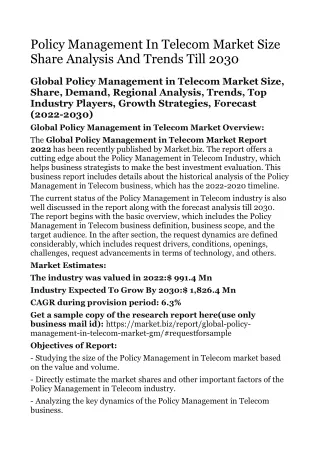 policy management in telecom market size share