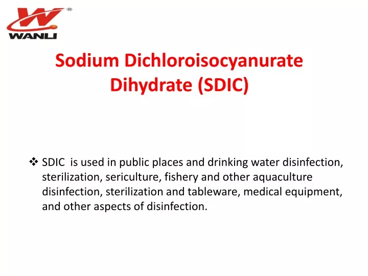sodium dichloroisocyanurate dihydrate sdic