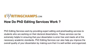 how do phd editing services work
