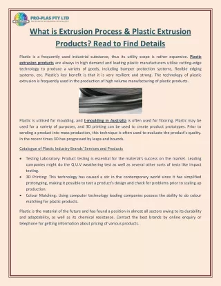 what is extrusion process plastic extrusion