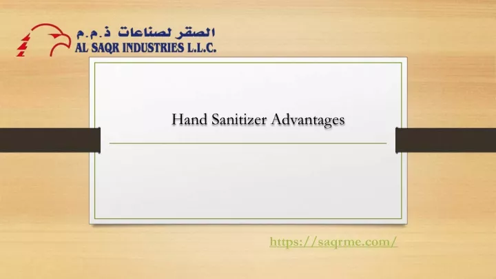 hand sanitizer advantages