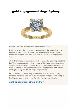 gold engagement rings Sydney
