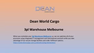3pl Warehouse Melbourne