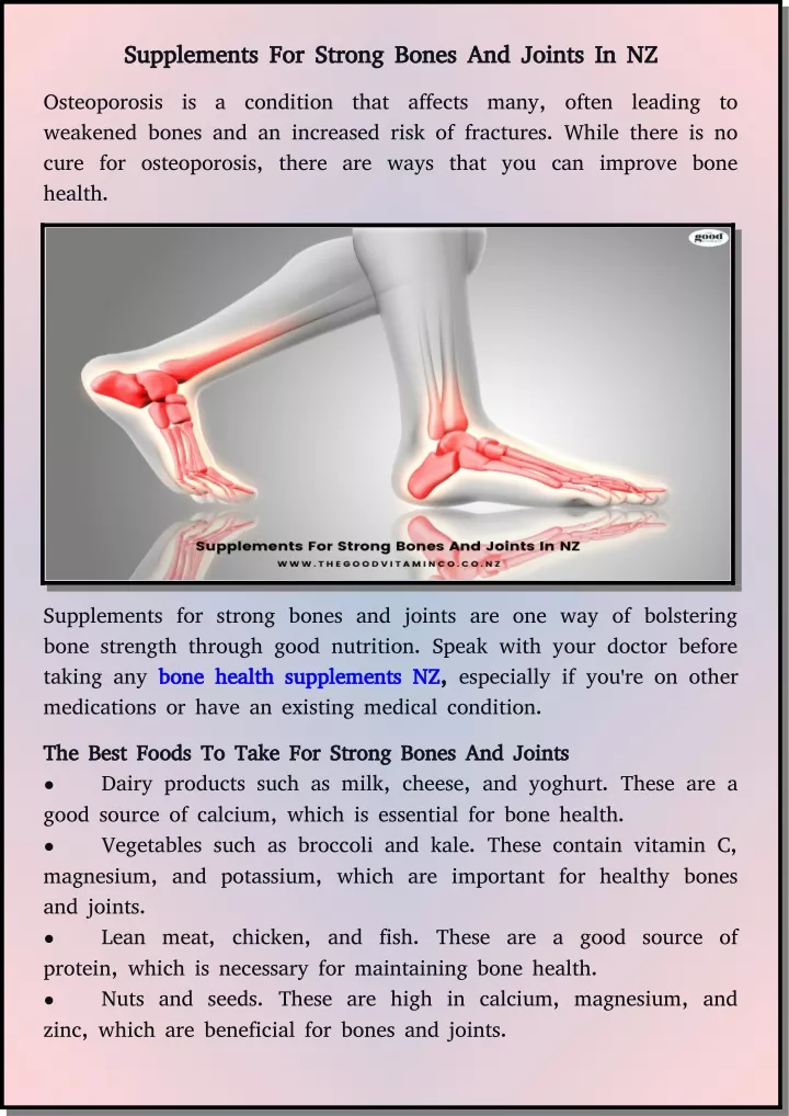 supplements for strong bones and joints