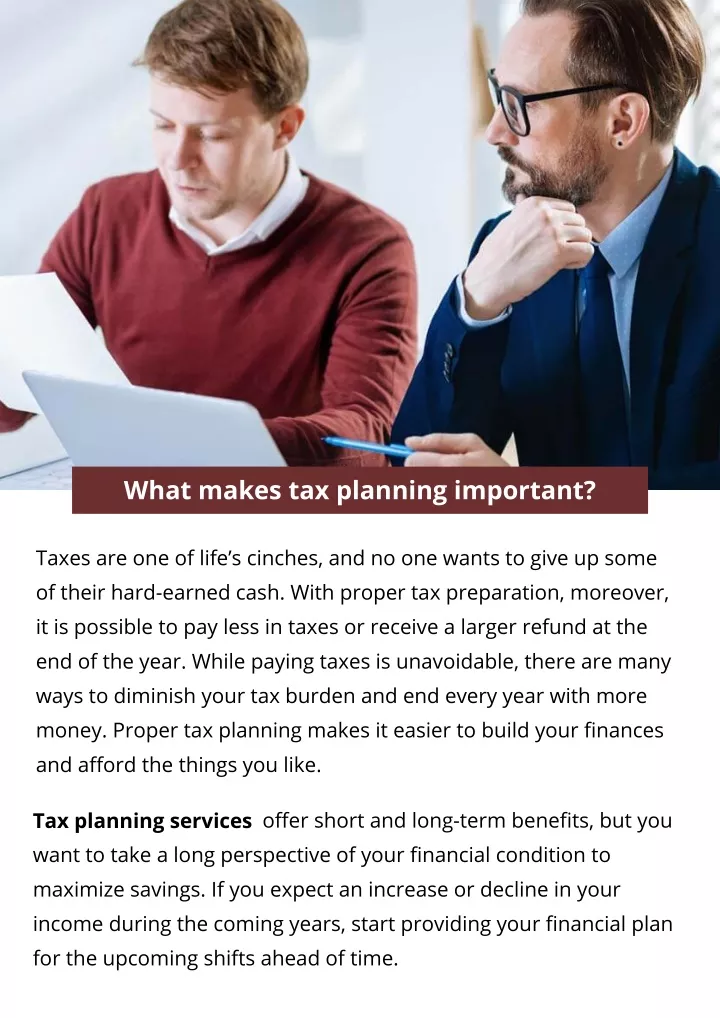 what makes tax planning important