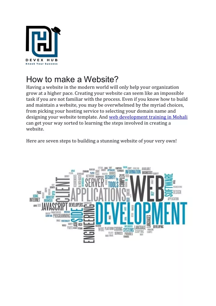 how to make a website having a website