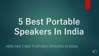 5 best portable speakers in india