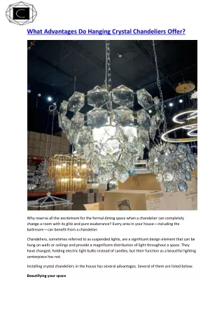 What Advantages Do Hanging Crystal Chandeliers Offer