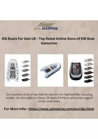 Ribs For Sale UK | Inflatable Rib For Sale | RIB Boat - Salmarine