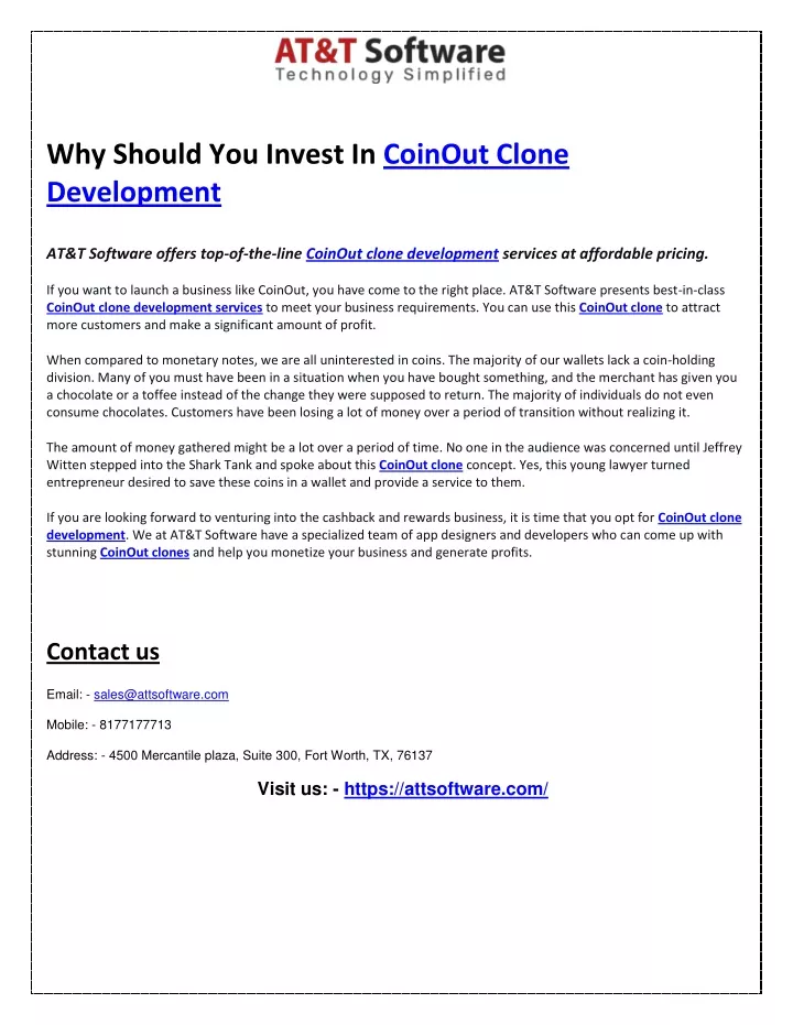 why should you invest in coinout clone