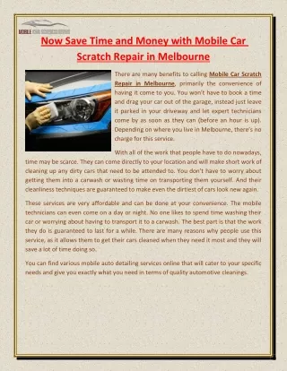 now save time and money with mobile car scratch
