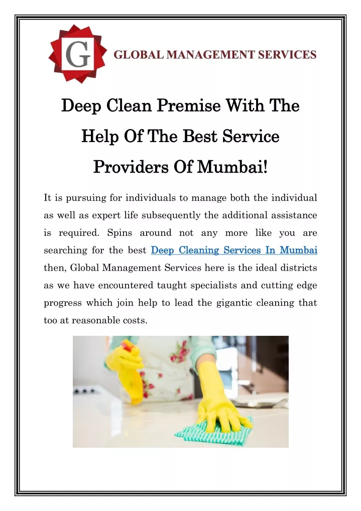 deep clean premise deep clean premise with the