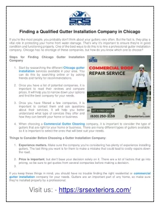 Finding a Qualified Gutter Installation Company in Chicago