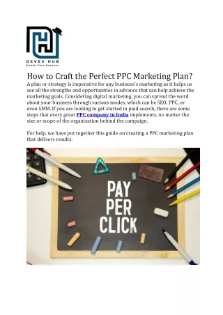 How to Craft the Perfect PPC Marketing Plan