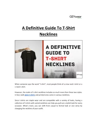 A Definitive Guide To T-Shirt Necklines
