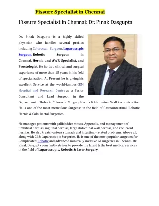 Fissure Specialist in Chennai