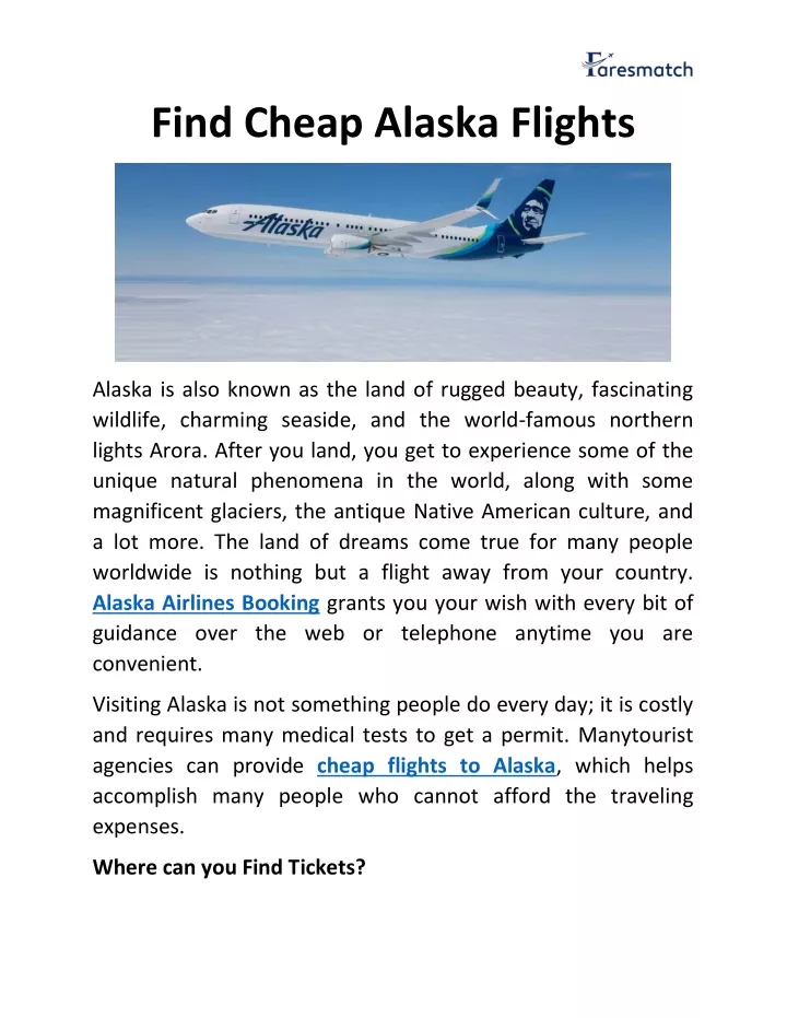 find cheap alaska flights