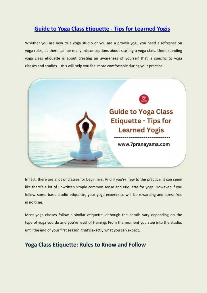 guide to yoga class etiquette tips for learned