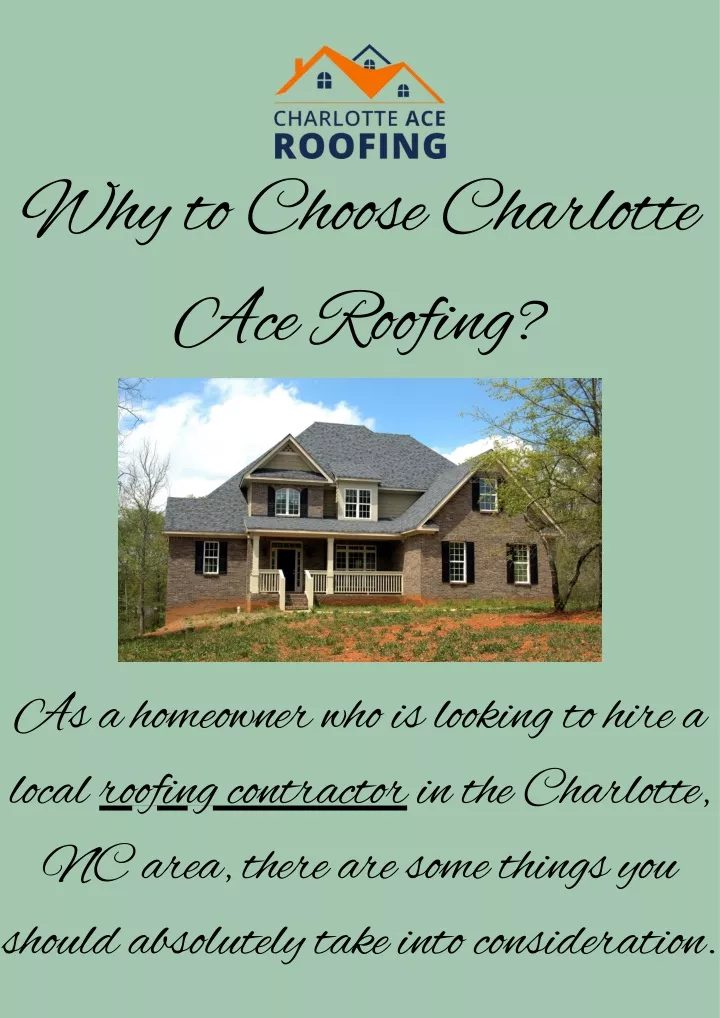 why to choose charlotte ace roofing