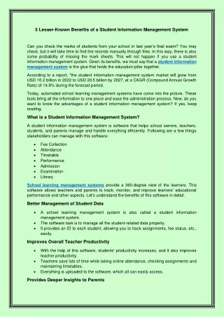 5 lesser known benefits of a student information