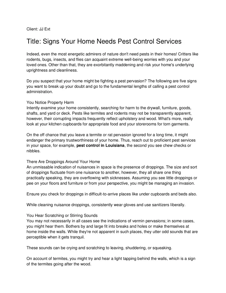 client jj ext title signs your home needs pest