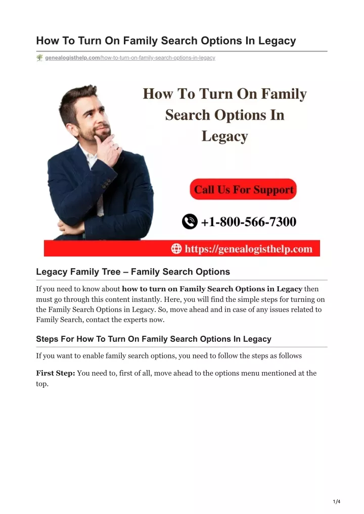 how to turn on family search options in legacy