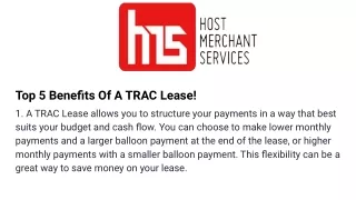 top 5 benefits of a trac lease