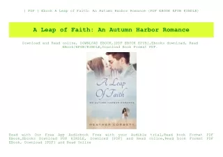 { PDF } Ebook A Leap of Faith An Autumn Harbor Romance {PDF EBOOK EPUB KINDLE}