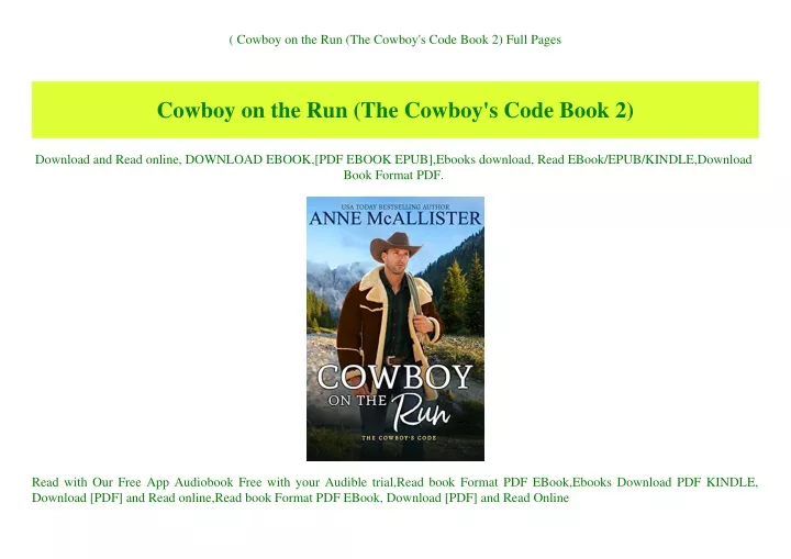 cowboy on the run the cowboy s code book 2 full