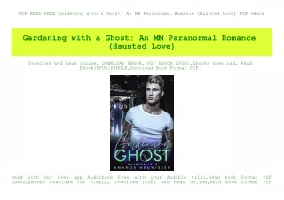 PDF READ FREE Gardening with a Ghost An MM Paranormal Romance (Haunted Love) PDF eBook