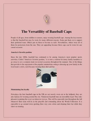 the versatility of baseball caps