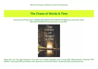 [Best!] The Chaos of Words & Time Free Download
