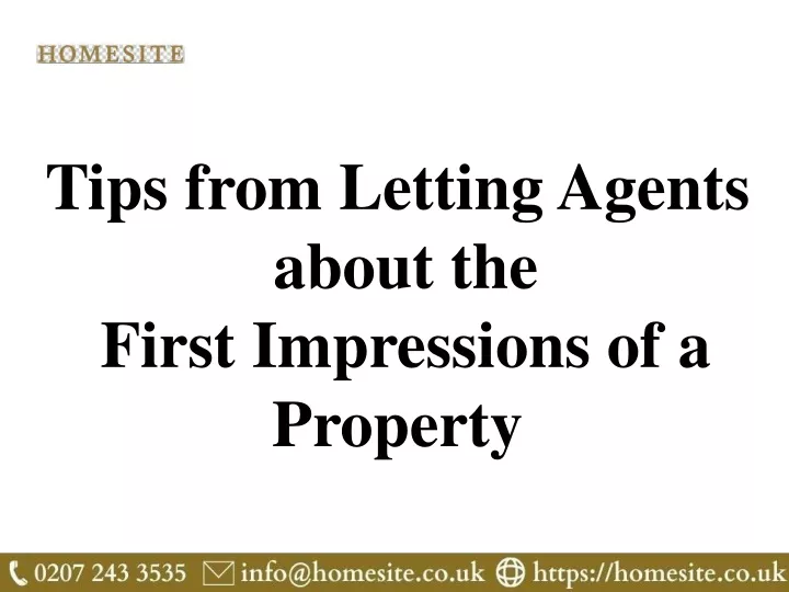 tips from letting agents about the first