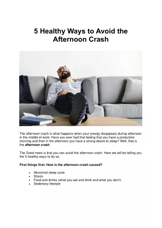 5 healthy ways to avoid the afternoon crash