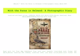 [Ebook]^^ With the Paras in Helmand A Photographic Diary eBook PDF