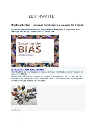 breaking the bias learnings from leaders