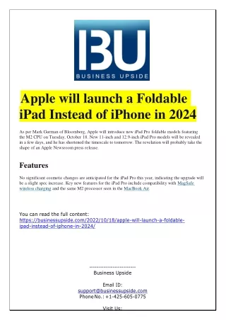 apple will launch a foldable ipad instead