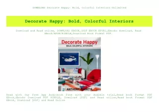 DOWNLOAD Decorate Happy Bold  Colorful Interiors Unlimited
